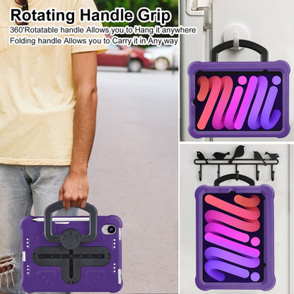 For iPad mini 6 2021 / mini 2024 Shield 360 Rotation Handle EVA Shockproof PC Tablet Case(Purple Black) - iPad mini 6 Cases by buy2fix | Online Shopping UK | buy2fix