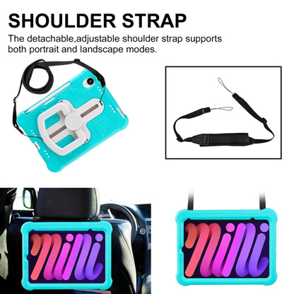 For iPad mini 6 2021 / mini 2024 Shield 360 Rotation Handle EVA Shockproof PC Tablet Case(Mint Green Beige) - iPad mini 6 Cases by buy2fix | Online Shopping UK | buy2fix