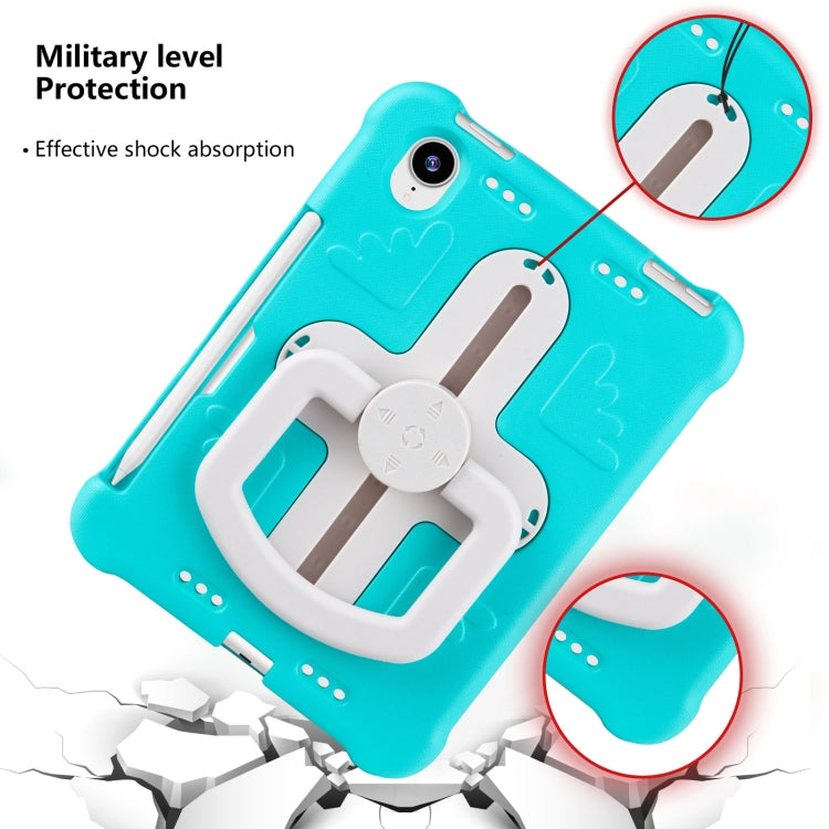 For iPad mini 6 2021 / mini 2024 Shield 360 Rotation Handle EVA Shockproof PC Tablet Case(Mint Green Beige) - iPad mini 6 Cases by buy2fix | Online Shopping UK | buy2fix