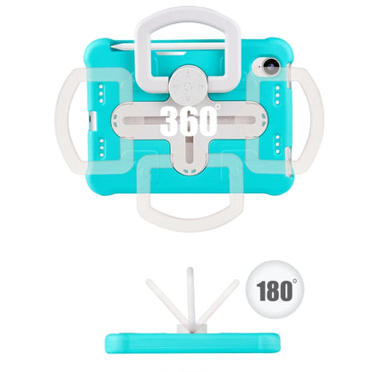 For iPad mini 6 2021 / mini 2024 Shield 360 Rotation Handle EVA Shockproof PC Tablet Case(Mint Green Beige) - iPad mini 6 Cases by buy2fix | Online Shopping UK | buy2fix