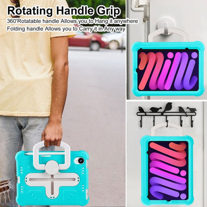 For iPad mini 6 2021 / mini 2024 Shield 360 Rotation Handle EVA Shockproof PC Tablet Case(Mint Green Beige) - iPad mini 6 Cases by buy2fix | Online Shopping UK | buy2fix
