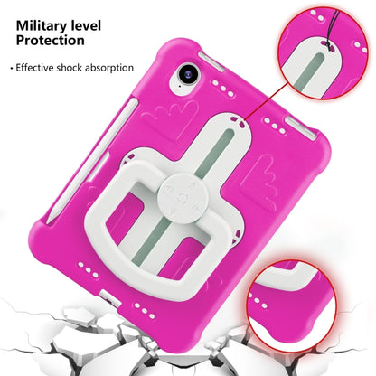 For iPad mini 6 2021 / mini 2024 Shield 360 Rotation Handle EVA Shockproof PC Tablet Case(Rose Red Beige) - iPad mini 6 Cases by buy2fix | Online Shopping UK | buy2fix