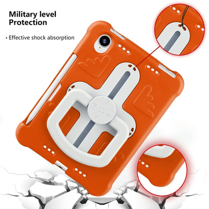 For iPad mini 6 2021 / mini 2024 Shield 360 Rotation Handle EVA Shockproof PC Tablet Case(Orange Beige) - iPad mini 6 Cases by buy2fix | Online Shopping UK | buy2fix