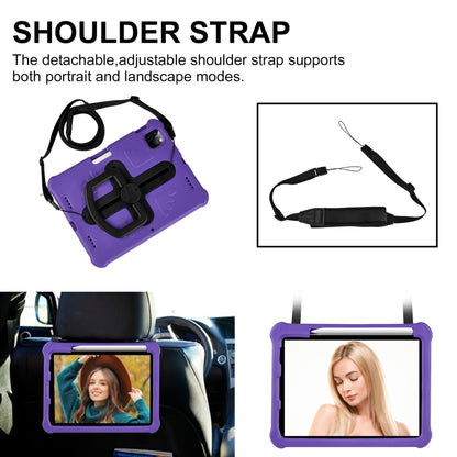 For iPad Pro 11 2024 Shield 360 Rotation Handle EVA Shockproof PC Tablet Case(Purple Black) - iPad Pro 11 2024 Cases by buy2fix | Online Shopping UK | buy2fix