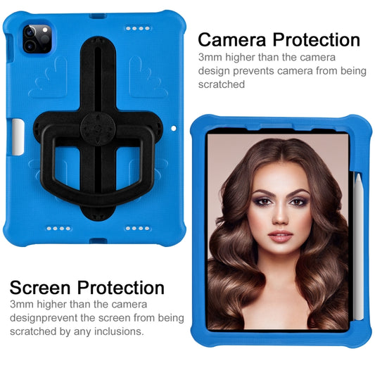 For iPad Air 11 2024 / 2025 Shield 360 Rotation Handle EVA Shockproof PC Tablet Case(Blue Black) by buy2fix