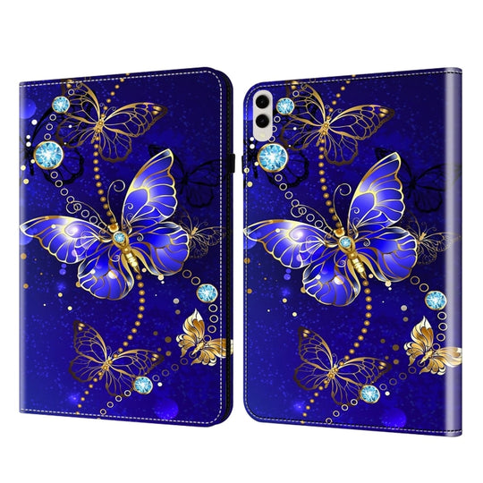 For Samsung Galaxy Tab S9 Ultra Crystal Texture Painted Leather Tablet Case(Diamond Butterflies)