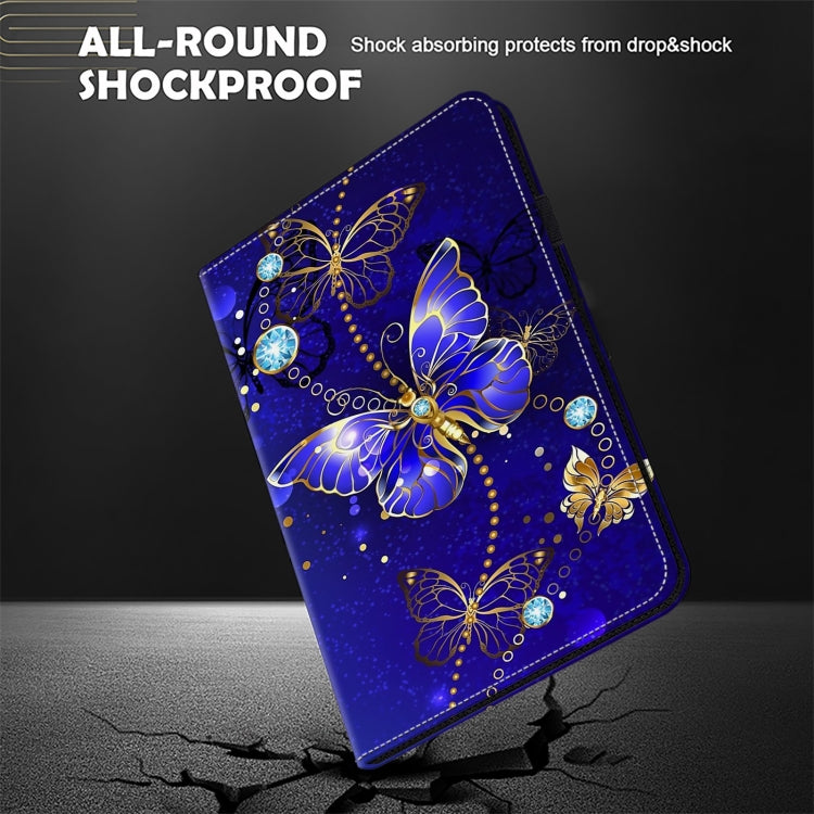 For Samsung Galaxy Tab S9 Ultra Crystal Texture Painted Leather Tablet Case(Diamond Butterflies) - Galaxy Tab S9 Ultra Cases by buy2fix | Online Shopping UK | buy2fix