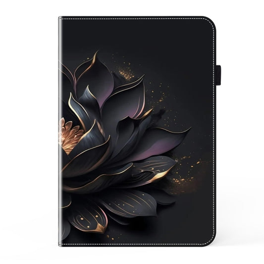 For Samsung Galaxy Tab S7 FE Crystal Texture Painted Leather Tablet Case(Purple Lotus) by buy2fix
