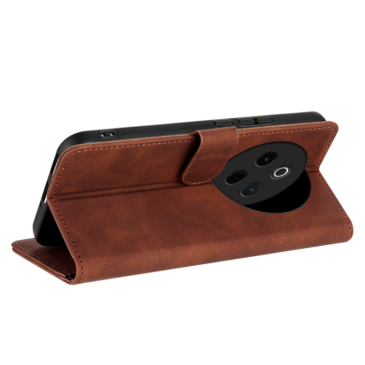 For vivo Y300 Pro AZNS Skin Feel Calf Texture Flip Leather Phone Case(Brown) - vivo Cases by AZNS | Online Shopping UK | buy2fix