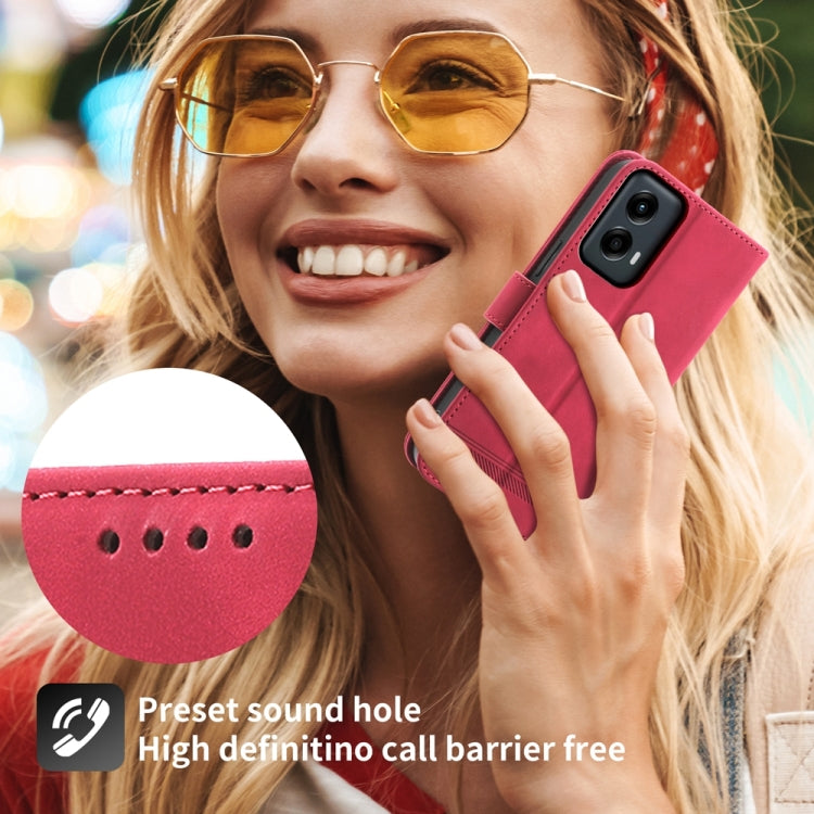 For Motorola Moto G Stylus 5G 2024 Dierfeng Dream Line TPU + PU Leather Phone Case(Red) - Motorola Cases by buy2fix | Online Shopping UK | buy2fix