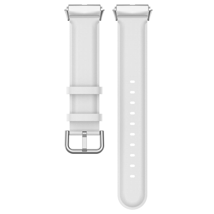 For Redmi Watch 3 Lite / Watch 3 Active Leather Replacement Watch Band(White) - Watch Bands by buy2fix | Online Shopping UK | buy2fix