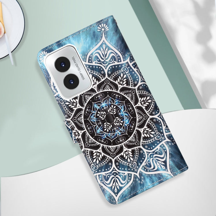 For Motorola Moto G Play 4G 2024 Colored Drawing Pattern Plain Weave Leather Phone Case(Undersea Mandala) - Motorola Cases by buy2fix | Online Shopping UK | buy2fix