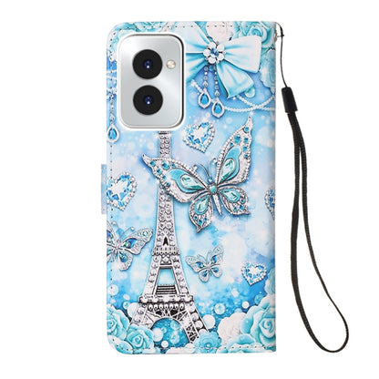 For Motorola Moto G Power 5G 2024 Colored Drawing Pattern Plain Weave Leather Phone Case(Tower Butterfly) - Motorola Cases by buy2fix | Online Shopping UK | buy2fix