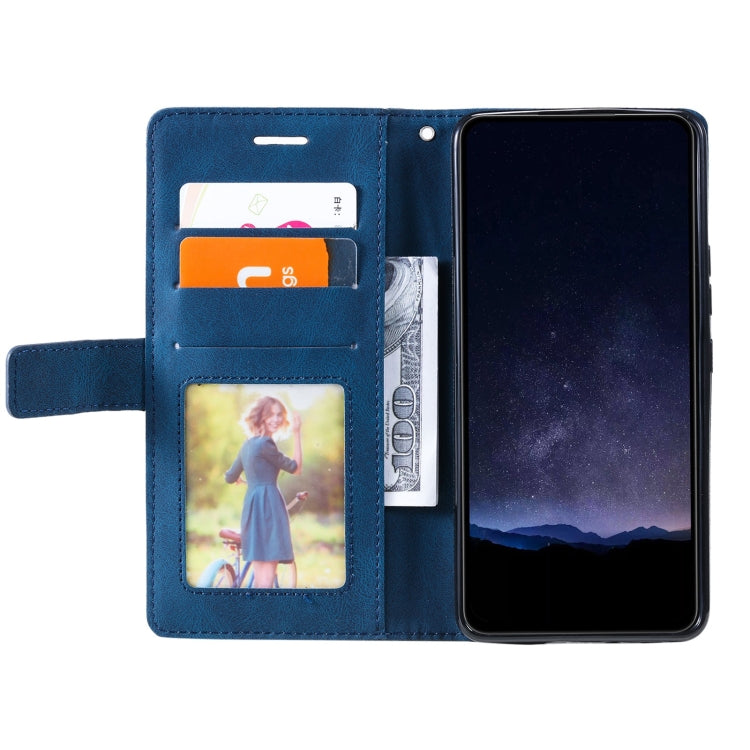 For Google Pixel 9 Pro Skin Feel Splicing Leather Phone Case(Blue) - Google Cases by buy2fix | Online Shopping UK | buy2fix