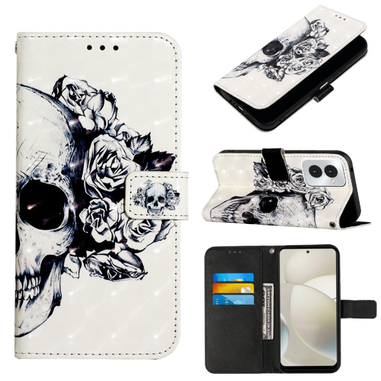 For Motorola Moto G Power 5G 2024 3D Painting Horizontal Flip Leather Phone Case(Skull) - Motorola Cases by buy2fix | Online Shopping UK | buy2fix