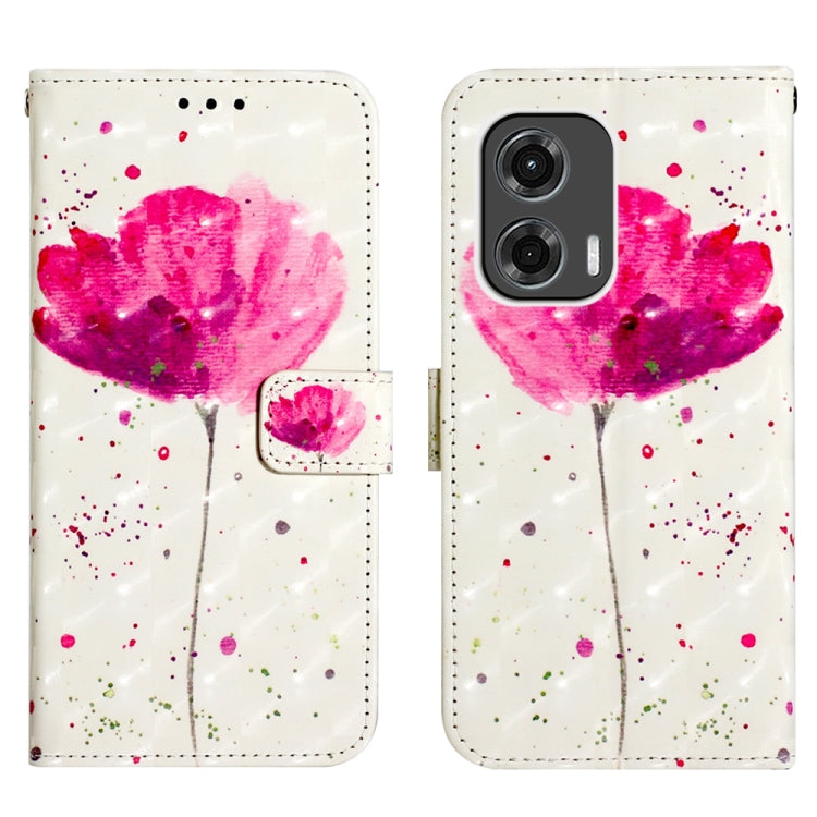 For Motorola Moto G Stylus 5G 2024 3D Painting Horizontal Flip Leather Phone Case(Flower) - Motorola Cases by buy2fix | Online Shopping UK | buy2fix