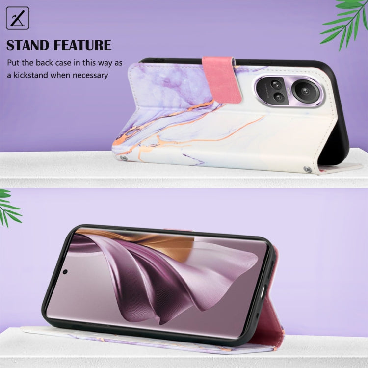 For OPPO Reno10/10 Pro Global PT003 Marble Pattern Flip Leather Phone Case(LS006) - OPPO Cases by buy2fix | Online Shopping UK | buy2fix