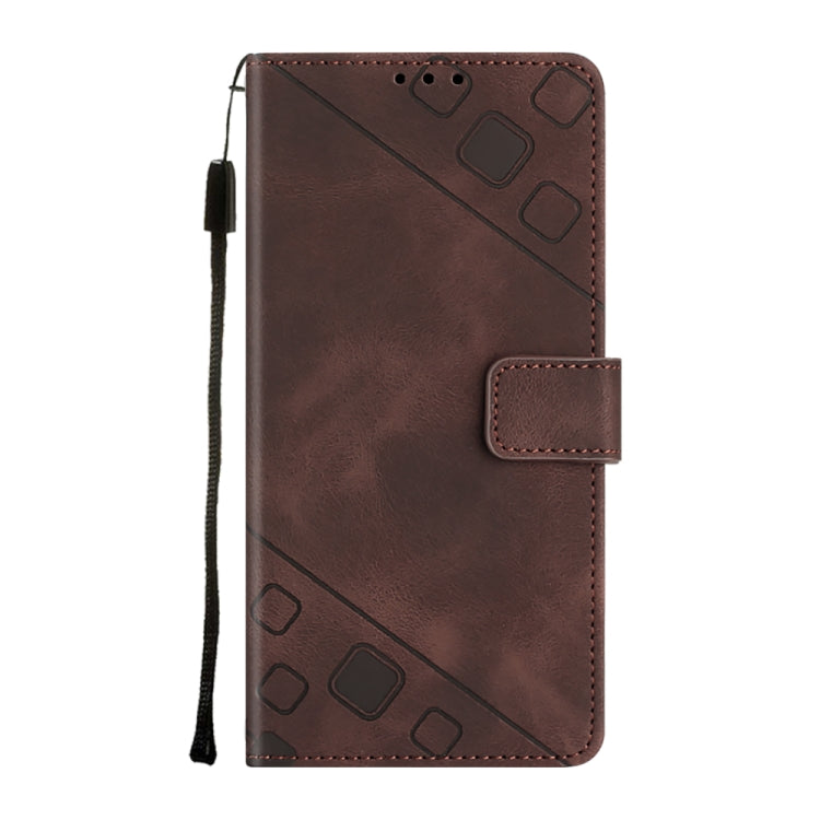 For Motorola Moto G Play 4G 2024 Skin Feel Embossed Leather Phone Case(Brown) - Motorola Cases by buy2fix | Online Shopping UK | buy2fix