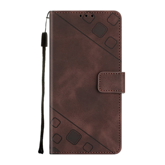 For Motorola Moto G Power 5G 2024 Skin Feel Embossed Leather Phone Case(Brown) by buy2fix