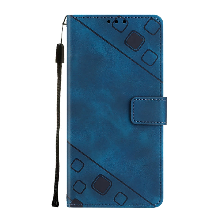 For Motorola Moto G Play 5G 2024 Skin Feel Embossed Leather Phone Case(Blue) - Motorola Cases by buy2fix | Online Shopping UK | buy2fix