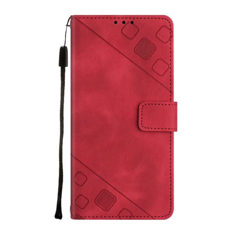 For Motorola Moto G Play 5G 2024 Skin Feel Embossed Leather Phone Case(Red) - Motorola Cases by buy2fix | Online Shopping UK | buy2fix