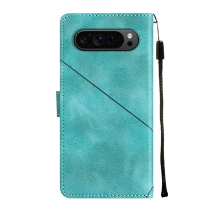 For Google Pixel 9 Pro XL Skin-feel Embossed Leather Phone Case(Green) - Google Cases by buy2fix | Online Shopping UK | buy2fix