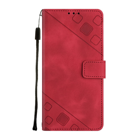 For Google Pixel 9 Pro XL Skin-feel Embossed Leather Phone Case(Red) by buy2fix