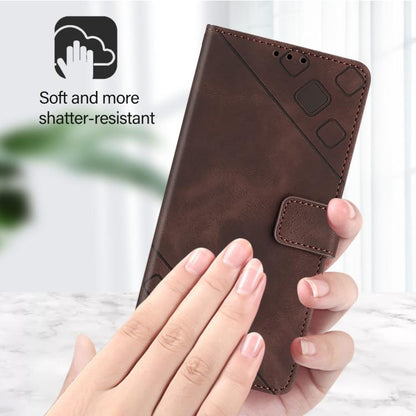 For Google Pixel 10 5G Global Skin-feel Embossed Leather Phone Case(Brown) - Google Cases by buy2fix | Online Shopping UK | buy2fix