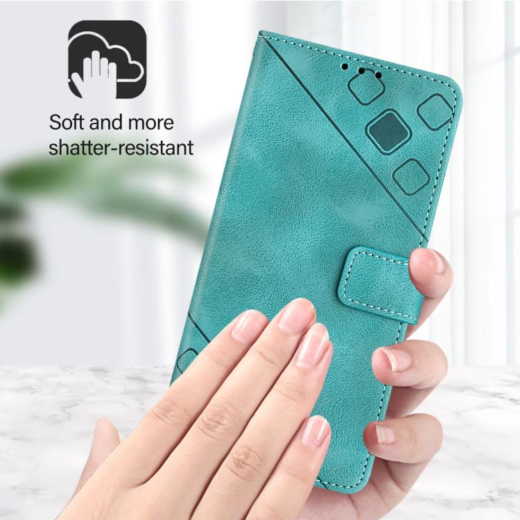 For Google Pixel 10 Pro XL 5G Global Skin-feel Embossed Leather Phone Case(Green) - Google Cases by buy2fix | Online Shopping UK | buy2fix