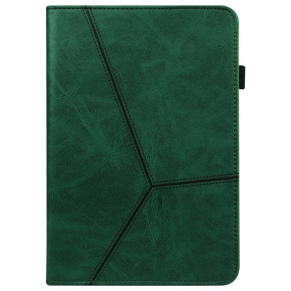 For Lenovo Xiaoxin Pad Pro 12.7 Solid Color Stripe Embossed Leather Tablet Case(Green) - Lenovo by buy2fix | Online Shopping UK | buy2fix
