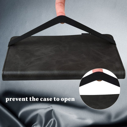 For Lenovo Xiaoxin Pad Pro 12.7 Solid Color Stripe Embossed Leather Tablet Case(Black) - Lenovo by buy2fix | Online Shopping UK | buy2fix