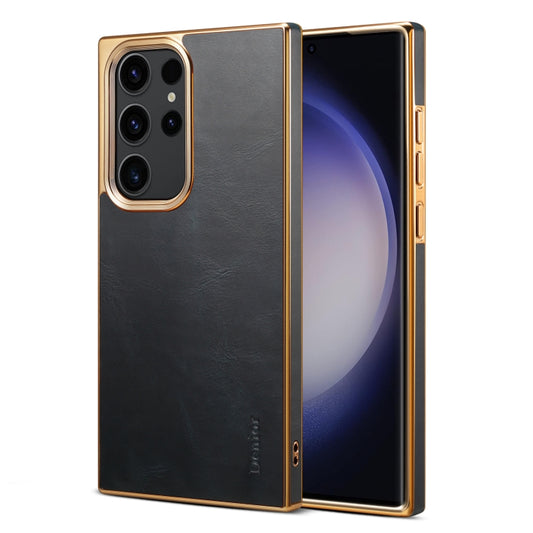 For Samsung Galaxy S23 Ultra 5G Denior Oil Wax Leather Electroplating Phone Case(Blue) - Galaxy S23 Ultra 5G Cases by Denior | Online Shopping UK | buy2fix