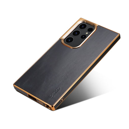 For Samsung Galaxy S23 Ultra 5G Denior Oil Wax Leather Electroplating Phone Case(Blue) - Galaxy S23 Ultra 5G Cases by Denior | Online Shopping UK | buy2fix