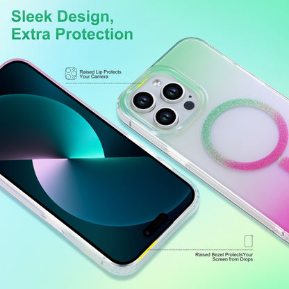 For iPhone 11 Magic Diamond Blu-ray MagSafe Phone Case(Green Rose Gradient) by buy2fix