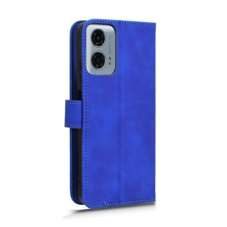 For Motorola Moto G Power 5G 2024 Skin Feel Magnetic Flip Leather Phone Case(Blue) - Motorola Cases by buy2fix | Online Shopping UK | buy2fix