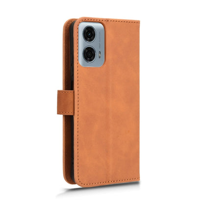 For Motorola Moto G Power 5G 2024 Skin Feel Magnetic Flip Leather Phone Case(Brown) - Motorola Cases by buy2fix | Online Shopping UK | buy2fix