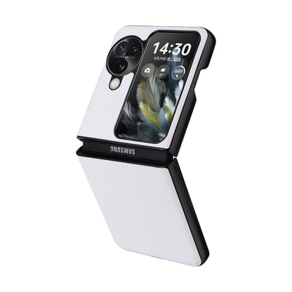 For OPPO Find N3 Flip PU Leather PC Phone Case(White) - Find N3 Flip Cases by buy2fix | Online Shopping UK | buy2fix