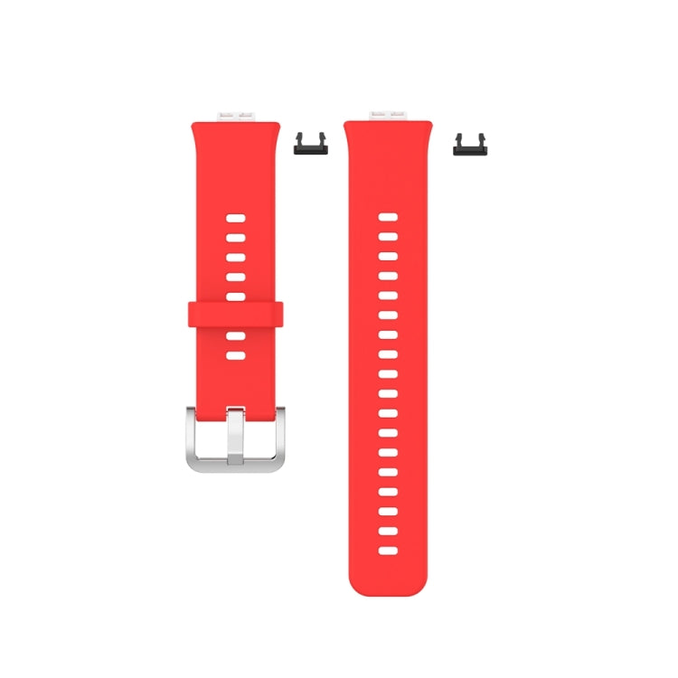 For Huawei Watch Fit Special Edition Silicone Silver Steel Buckle Watch Band(Red) by buy2fix
