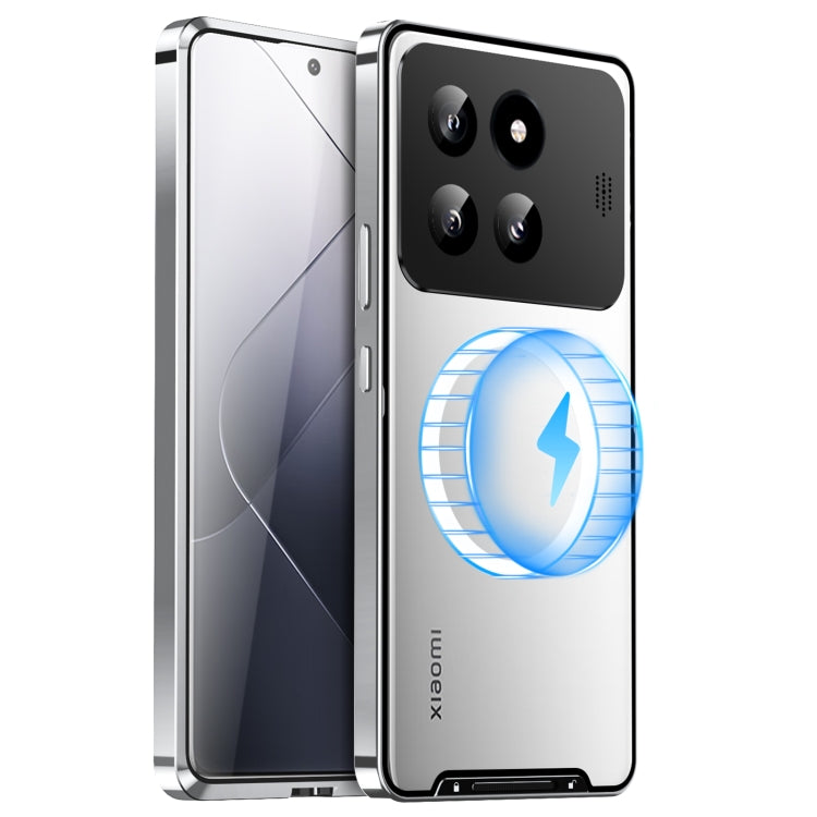 For Xiaomi 14 Pro Aromatherapy Magnetic Metal Phone Case(Silver) - 14 Pro Cases by buy2fix | Online Shopping UK | buy2fix