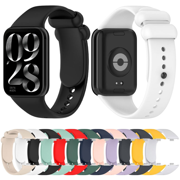 For Xiaomi Mi Band 8 Pro Solid Color Black Buckle Silicone Watch Band(Yellow) - Watch Bands by buy2fix | Online Shopping UK | buy2fix