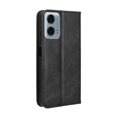 For Motorola Moto G Power 5G 2024 Magnetic Buckle Retro Texture Leather Phone Case(Black) - Motorola Cases by buy2fix | Online Shopping UK | buy2fix