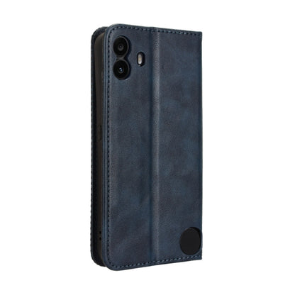 For Nothing CMF Phone 1 Magnetic Buckle Retro Texture Leather Phone Case(Blue) - Nothing Cases by buy2fix | Online Shopping UK | buy2fix