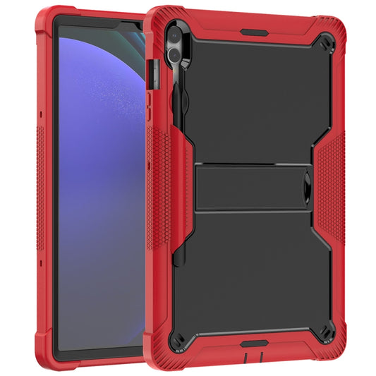 For Samsung Galaxy Tab S9+ Shockproof Silicone Hybrid PC Tablet Case with Holder(Black + Red) by buy2fix