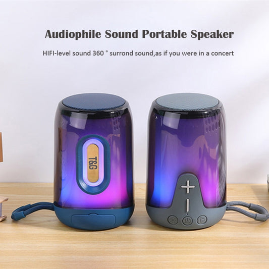 T&G TG-652 Portable RGB Light Transparent Bluetooth Speaker(Red) - Desktop Speaker by T&G | Online Shopping UK | buy2fix