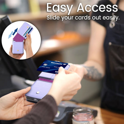 For Samsung Galaxy Z Flip5 Leather Shockproof Phone Case with Ring Holder(Purple) - Galaxy Z Flip5 Cases by buy2fix | Online Shopping UK | buy2fix