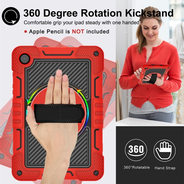 For Samsung Galaxy Tab A9+ 360 Degree Rotation PC Contrast Silicone Tablet Case(Red + Black) - Galaxy Tab A9+ by buy2fix | Online Shopping UK | buy2fix