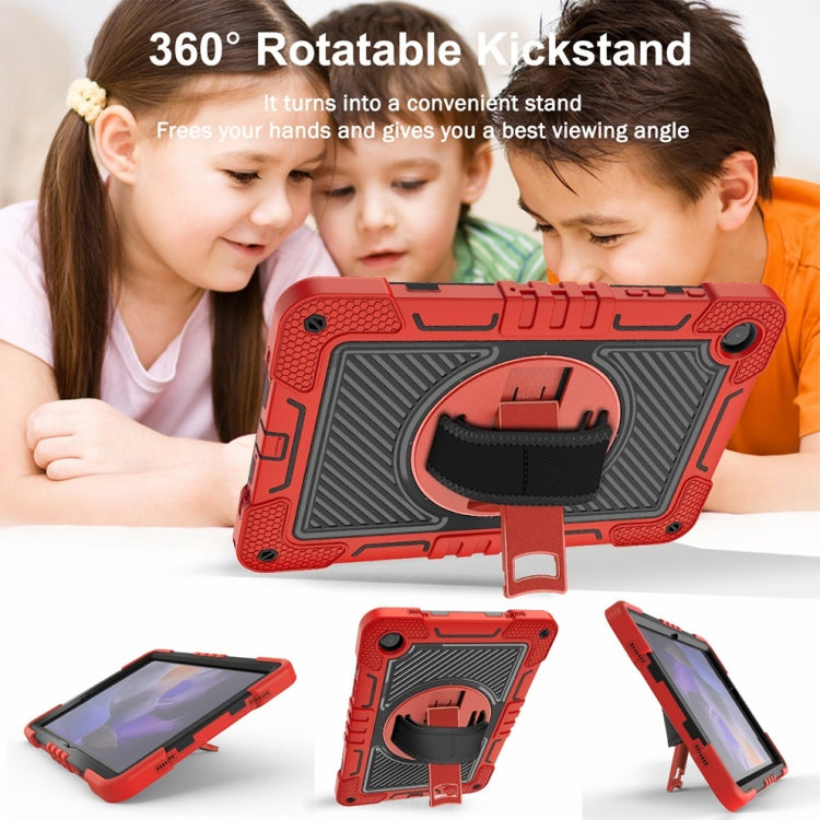 For Samsung Galaxy Tab A9+ 360 Degree Rotation PC Contrast Silicone Tablet Case(Red + Black) - Galaxy Tab A9+ by buy2fix | Online Shopping UK | buy2fix