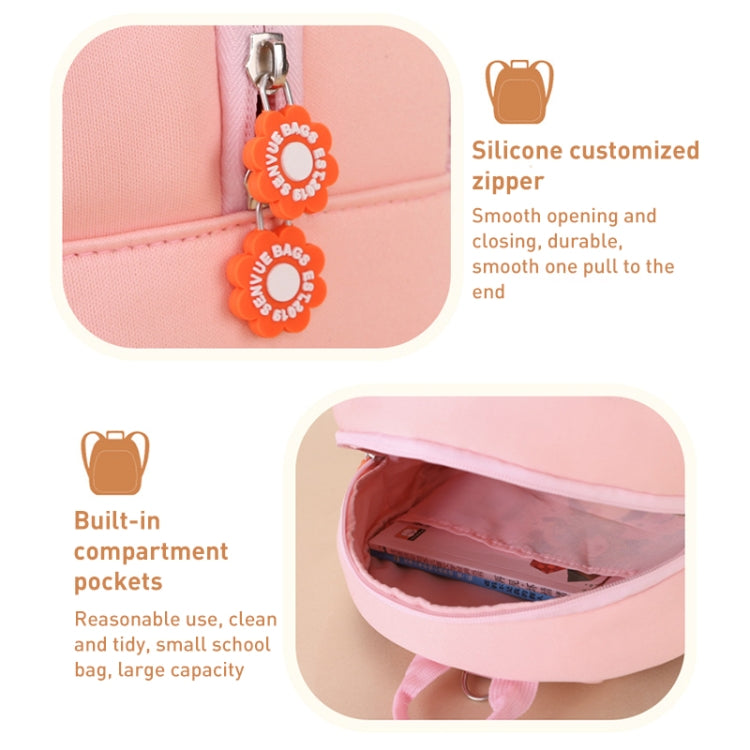 Children Cute Cartoon Anti-Lost Kindergarten School Bag(Purple Apple Medium) - Double-shoulder Bags by buy2fix | Online Shopping UK | buy2fix