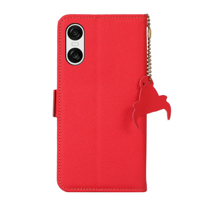 For Sony Xperia 10 VI Side-Magnetic TJ Genuine Leather RFID Phone Case(Red) - Sony Cases by buy2fix | Online Shopping UK | buy2fix