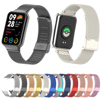 For Xiaomi Mi Band 8 Pro 18mm Steel Mesh Buckle Metal Watch Band(Silver) - Watch Bands by buy2fix | Online Shopping UK | buy2fix